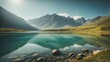 Landschaft, Bergsee, Berge, klares Wasser, Sonnenschein, Spiegelung, Motivation