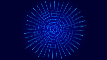 Background matrix code. Drawing of moving particles. Data exchange. 3D rendering.