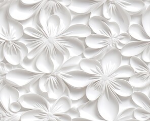 Wall Mural - Gypsum patterns of white flowers, gypsum background floral pattern. SEAMLESS PATTERN. SEAMLESS WALLPAPER. Created with Generative AI technology. Created with Generative AI technology.