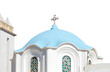 © Rawf8 - Greek island church with blue color dome isolated on white transparent background. PNG, Cyclades Greece