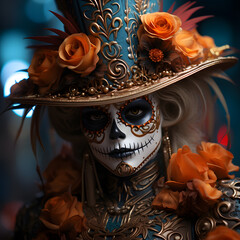 Poster -  Girl with day of the dead makeup