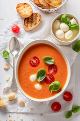 Wall Mural - Healthy tomato soup as spicy and healthy appetizer.