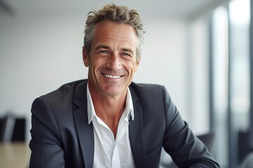 business businessman office mature middle aged meeting man portrait corporate manager smiling happiness professional executive worker businessperson generative ai