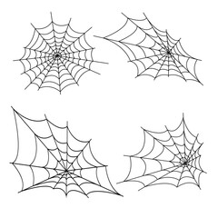 the web is black with a transparent background, the spider on the web