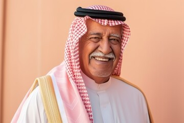 Wall Mural - Portrait of a senior arabian man smiling at the camera