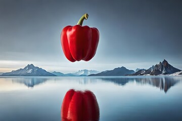 Bulgarian pepper on a neutral background