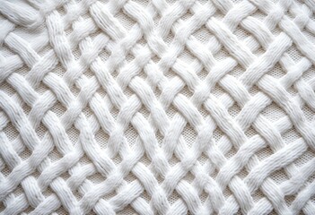 White knitted texture. Knitted woolen background