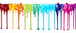 Colorful acrylic paint dripping with liquid drops. Generative AI