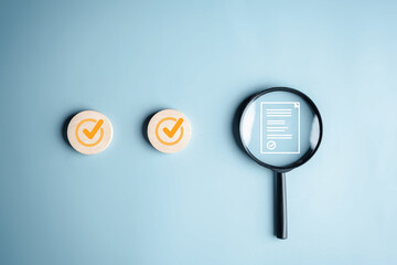 Leinwandbilder - Online survey and digital form checklist, Document Management Checking System, online documentation database and process manage files