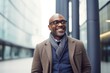 © Leon Waltz - portrait of smiling african american businessman in eyeglasses