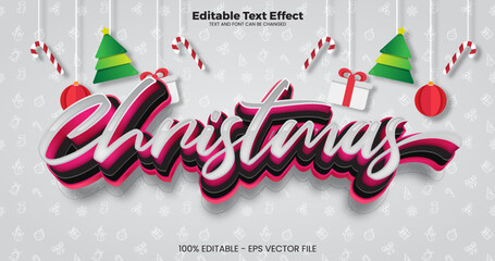 Wall Mural - Christmas editable text effect in modern trend style