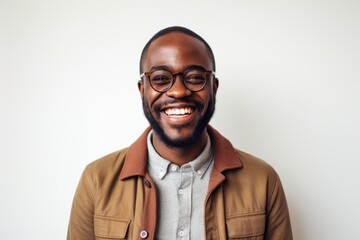 Wall Mural - Portrait of a handsome african american man smiling at camera