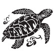 © Crazy Dark Queen - graphic sea turtle,vector illustration of sea turtle
