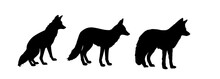 Set Of Fox Silhouettes