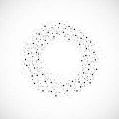 Wall Mural - Abstract circle of halftone dots isolated on white background. Vector illustration