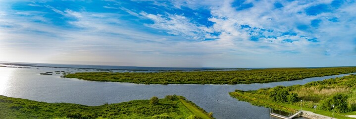 Sticker - View of Lake Okeechobee surrounded by lush greenery in Florida, the United States