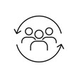 © Arif Arisandi - Personel change. Switch person, people rotation line icon isolated on white background. Vector illustration