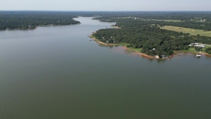 Wall Mural - Aerial view of the landscape of Shawnee Reservoir