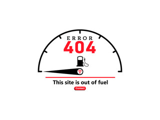Wall Mural - error 404 abstract design with fuel meter vector illustration. webpage internet security warning to 