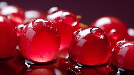 Poster - Generative AI : Fresh Cranberry fruit with water droplets isolated on white background with clipping path
