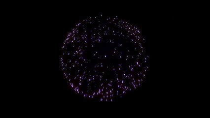 Wall Mural - 4k 3d animation pyrotechnic light show. beautiful glow fireworks with trial on black abstract backgr