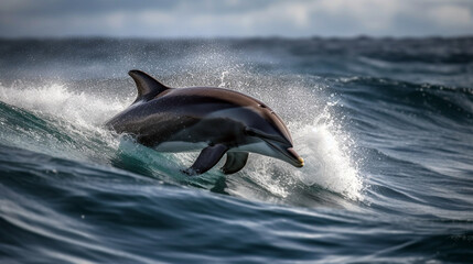 Sticker - Group of dolphins jumping on the water