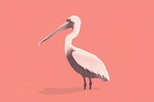 Pelican On A Coral Background Made By Midjeorney