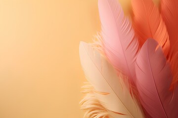 Wall Mural - pink feathers background made by midjourney