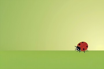 Wall Mural - ladybug on green leaf made by midjourney