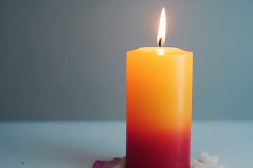 Wall Mural - burning candle on a dark background made by midjeorney