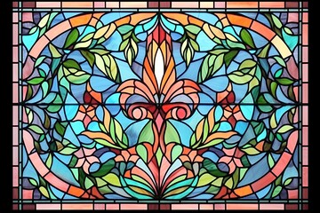 Wall Mural - stained glass window made by midjeorney