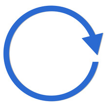 Blue Arrow Isolated On White. Cycle Icon