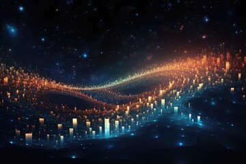 Orbit of Universe colourful abstract background. Generative AI
