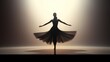 © Left - Silhouette of ballet dancer in action