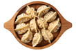 © PixMarket - Dumplings in wooden plate isolated on transparent background, top view