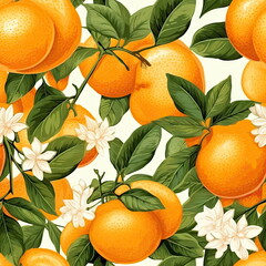 Wall Mural - Seamless Pattern of Oranges