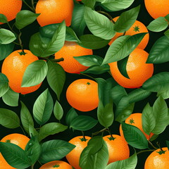 Wall Mural - Seamless Pattern of Oranges