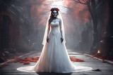 Fototapeta  - Dead bride for Halloween. Generative AI	
