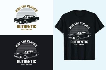 Wall Mural - classic car vector t-shirt design.