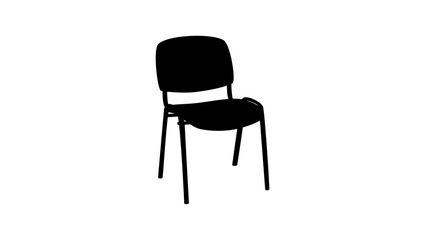 Office 4 legs chair silhouette