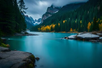 Sticker - lake and mountains