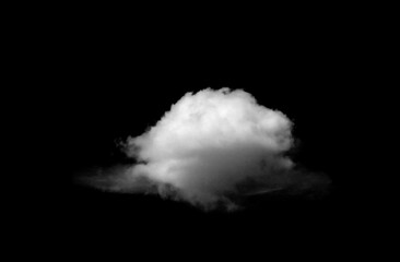 Set of white clouds or smog for design isolated on a black background.
