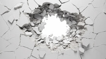 Hole In The White Wall, Light From The Hole Abstract Background, Freedom, Idea, Discount.