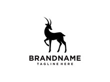 Deer Logo Vector, Modern Minimalistic Logo, Deer Vector Illustration.