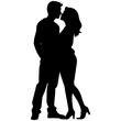 © DLC Studio - vector illustration of a silhouette of a loving couple