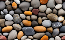 Seamless Repeating Pattern Of Smooth Round Stones Or Pebbles.