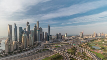 Wall Mural - Dubai Marina highway intersection spaghetti junction all day timelapse