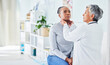 © LuneVA/peopleimages.com - Doctor, patient and feel throat in hospital of a black woman with virus, pain or infection. Health care worker and sick person check glands or sore neck for thyroid, tonsils or medical lymph nodes