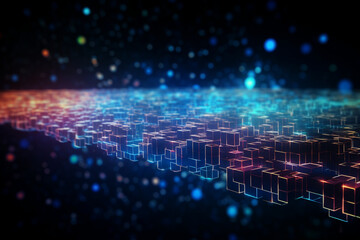 Wall Mural - Abstract innovation communication future, Ai big data network connection by generative AI.