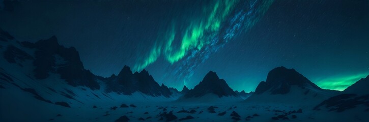 Wall Mural - mountains scape, deep cosmos sky. ai generated illustration
